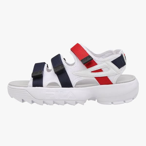 Sandalias Fila Hombre Blancas / Azul Marino / Rojas - Disruptor - España 891564YIP